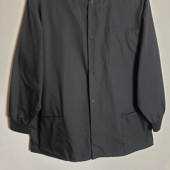 Natural Uniforms Black Snap Button Down Scrub Jacket Coat Medium - Picture 3 of 6